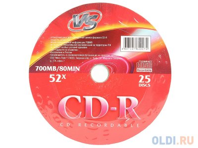    VS CD-R 80 52x Shrink/25
