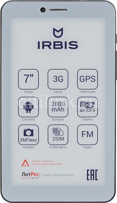    Irbis TX47 4Gb 7" 1024x600 MTK8312 3G Wi-Fi Bluetooth Android 