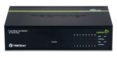    TRENDnet (TE100-S16EG) Fast GREENnet Switch (16UTP-10/100 Mbps)