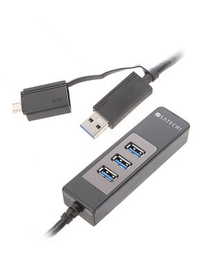   USB- Satechi 3 Port OTG USB 3.0 + SD card reader ()