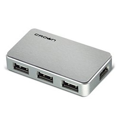   USB  CROWN MICRO CMH-B19 USB 2.0, 4-port (silver)