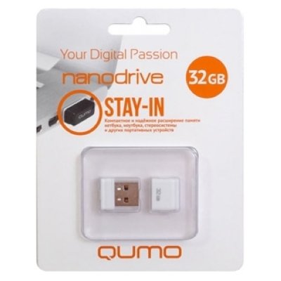    Qumo Nanodrive (QM32GUD-NANO-W) USB2.0 Flash Drive 32Gb (RTL)