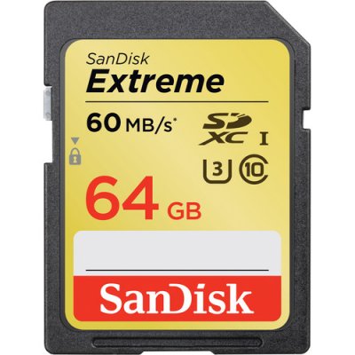     Micro SecureDigital 64Gb SanDisk Extreme Plus microSDXC class 10 UHS-1 U3 (SDSQXSG-064G