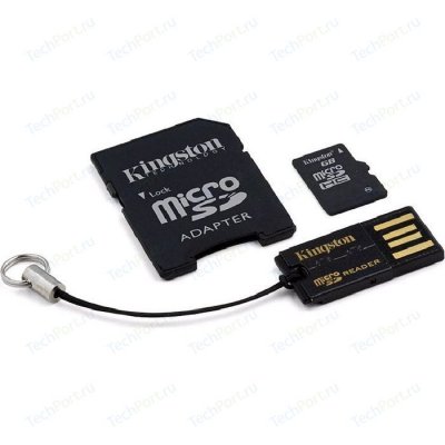     Kingston microSDHC 4Gb Class10 Multi Kit MBLY10G2/4GB + adapter + USB reader