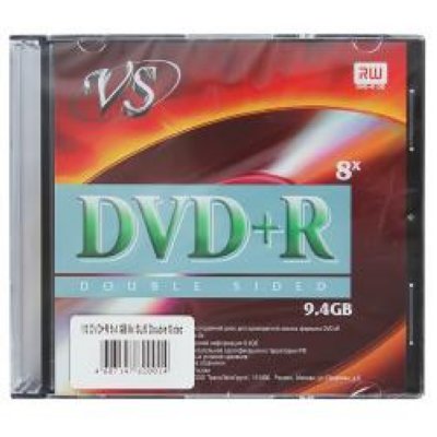    DVD+R VS 9.4 Gb, 8x, Cake Box (10), Double Sided (10/200)