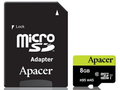     8Gb - Apacer - Micro Secure Digital HC Class 10 AP8GMCSH10U2-R    SD