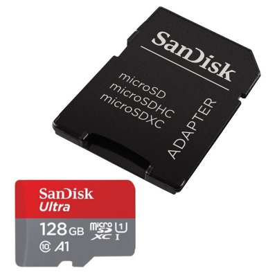     128Gb - SanDisk Ultra microSDXC A1 UHS-I Class 10 SDSQUAR-128G-GN6IA   
