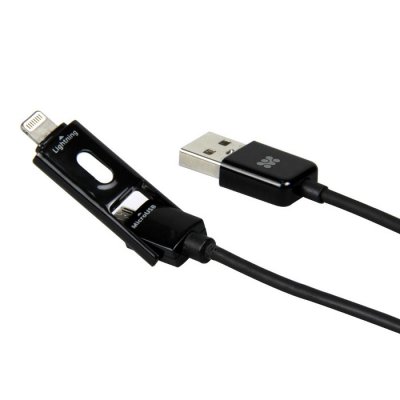     Promate USB-microUSB-Lightning linkMateDuo Black