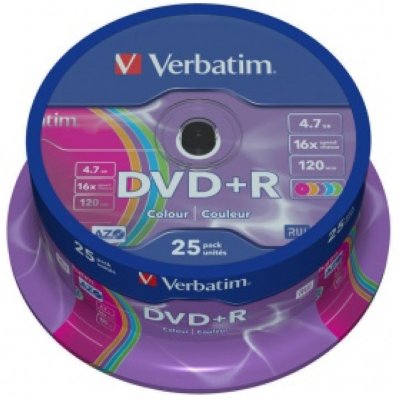    DVD+R Verbatim 4.7Gb 16x Color Slim (5 ) (43556)