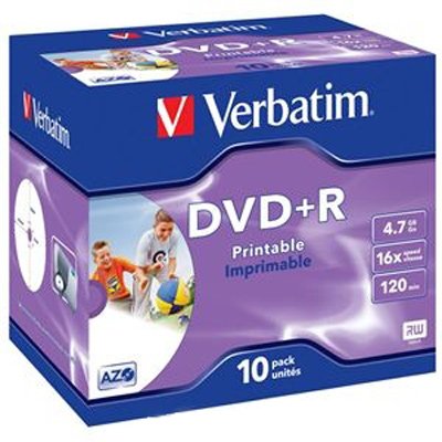     DVD+R Verbatim 4,7Gb 16x Jewel Case Printable (43508) 10 