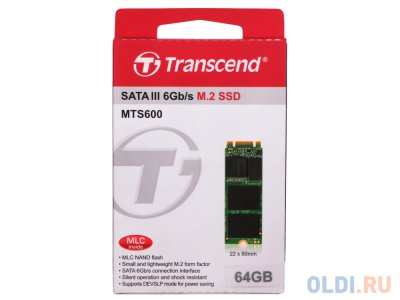   SSD   M.2 64Gb Transcend MTS600 Read 560Mb/s Write 310mb/s SATAIII TS64GMTS60