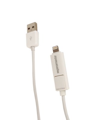     Promate USB-microUSB-Lightning linkMateDuo White