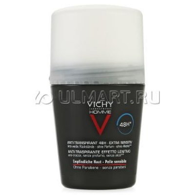   - Vichy Homme Deodorant Anti-Transpirant Peau Sensible 48 , 50 , 