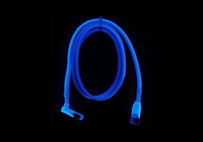    Revoltec S-ATA Cable 90 angeled, 100cm UV-Active Blue