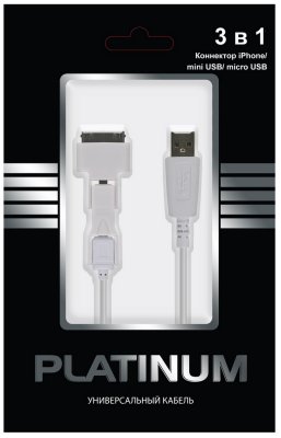    Prolife Platinum (4023389) microUSB/miniUSB/iPhone5 White