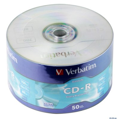    CD-R 80min 700Mb Verbatim 52x Shrink/50 DataLife 43787