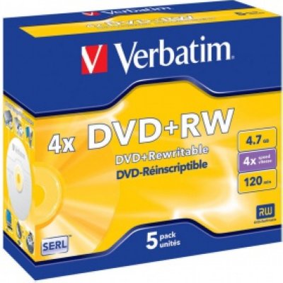   DVD+RW 4x 4.7Gb Jewel (5 ) Verbatim [43229]   (DVD+RW)