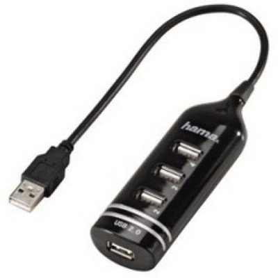    USB 2.0 1:4, black,  , Hama