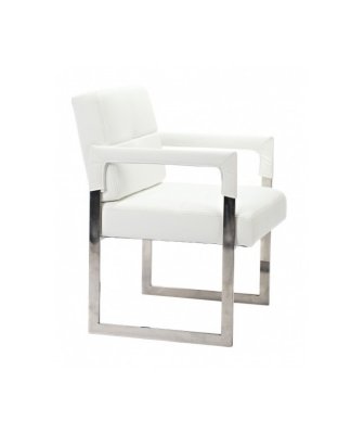   DG Home  Aster Chair White Premium Leather