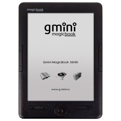     Gmini MagicBook S6HD Black ,  6", E-Ink Pearl HD, 1024x758, 4Gb, microSD, 