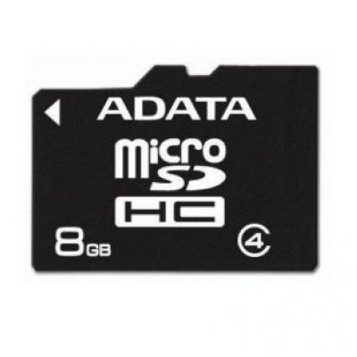     ADATA (AUSDH8GCL4-RA1) microSDHC Memory Card 8Gb Class4 + microSD--)SD Adapter