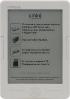     Gmini MagicBook S6LHD White ,  6", E-Ink Pearl HD  , 1024x758, 4Gb