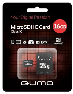     Micro SDHC 16Gb class 10 QUMO QM16MICSDHC10 + SD adapter