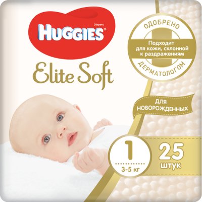    Huggies () Elit Soft 1 (3-5), 25 .