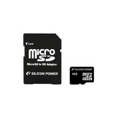     SDMicro (TransFlash) 4GB Silicon Power (Class 4) SD Adapter (SP004GBSTH004V10-SP)