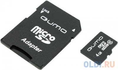     MicroSD 4Gb QUMO (QM4GMICSDHC6) Class 6 + 