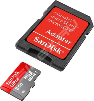     microSDHC SanDisk Ultra 8GB Class10 UHS-I (U3) (SDSDQUIN-008G-G4) + SD Adapter