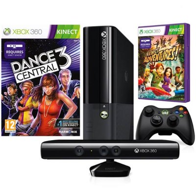     Microsoft XBox 360 4Gb  KINECT +  Dance Central 2 + Kinect Adventures (S4G-00