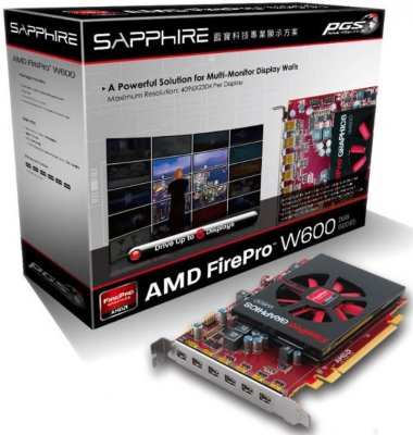    2048Mb Sapphire FirePro W600 Eyefinity6 GDDR5 384bit 6xDP 31004-28-40A Retail