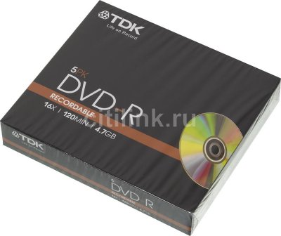   DVD+RW TDK 4.7 , 4x, 5 ., Video Box, Scratch Proof, (DVD+RW47SPANEB),  DVD