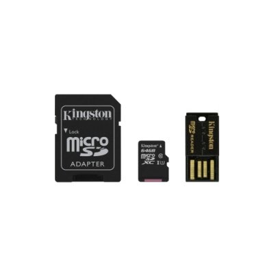   64Gb microSDHC Kingston (MBLY10G2/64GB) Mobility Multi-Kit,  +  USB2.0, RTL