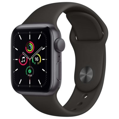   - Apple Watch SE 44mm Space Gray Aluminum Case with Black Sport Band (MYDT2RU/A)