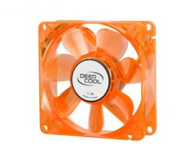   Deepcool XFan 80U O/G    80mm 80x80x25 mm, hydro bearing, orange fan, green LED