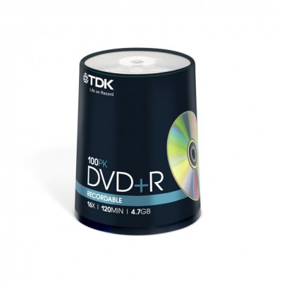    TDK DVD+R 4.7Gb 16x Cake Box (100 ) (t19504) (DVD+R47CBED100)