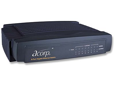    Acorp SW8P-1000 Gigabit Ethernet Switch 8 port (8UTP 10/100/1000Mbps)