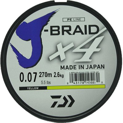    Daiwa J-Braid X4 0.07mm 270m Yellow 12740-107RU