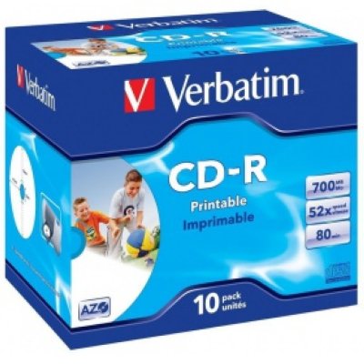    CD-R Verbatim 700Mb 52x DataLife+ Jewel Case Printable (10 ) (43325)