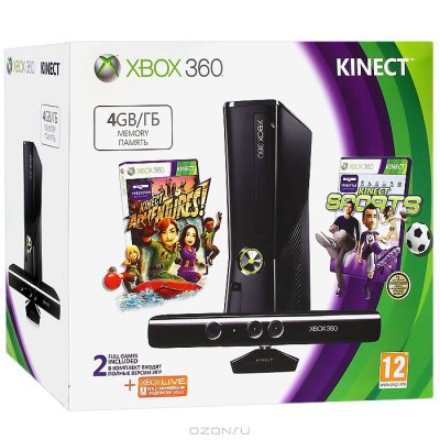     Microsoft XBox 360 4Gb () +  Kinect +  "Kinect Adventures" + 