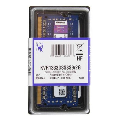     SO-DIMM DDR3 1333MHz 2Gb Kingston ValueRAM 9-9-9 ( KVR1333D3S8S9/ 2G ) RTL