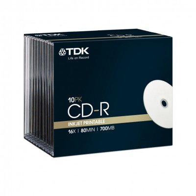    CD-R TDK 700Mb 52x, 10 ., Photo Print, Slim Case (T19865)