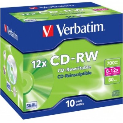     Verbatim CD-RW 700Mb 12x DL+ Jewel Case 10P