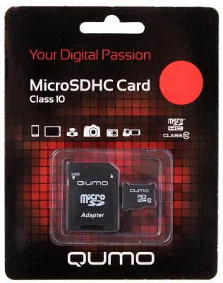     Micro SDHC 4Gb class 10 QUMO QM4GMICSDHC10 + SD adapter