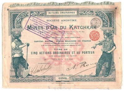   Mines D"or du Katchkar.   5  (500 ), 1897 