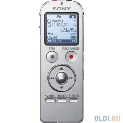 Товар почтой Диктофон Sony ICD-UX533 Диктофон,4 Гб, запись MP3, слот MS,серебр.