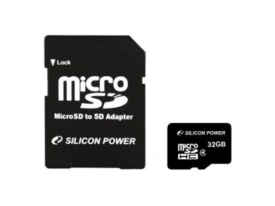   - Silicon Power  Micro SDHC Class 4+SD adapter 32 GB
