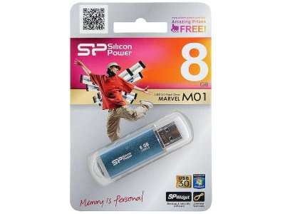     8GB USB Drive (USB 3.0) Silicon Power Marvel M01 Blue (SP008GBUF3M01V1B)